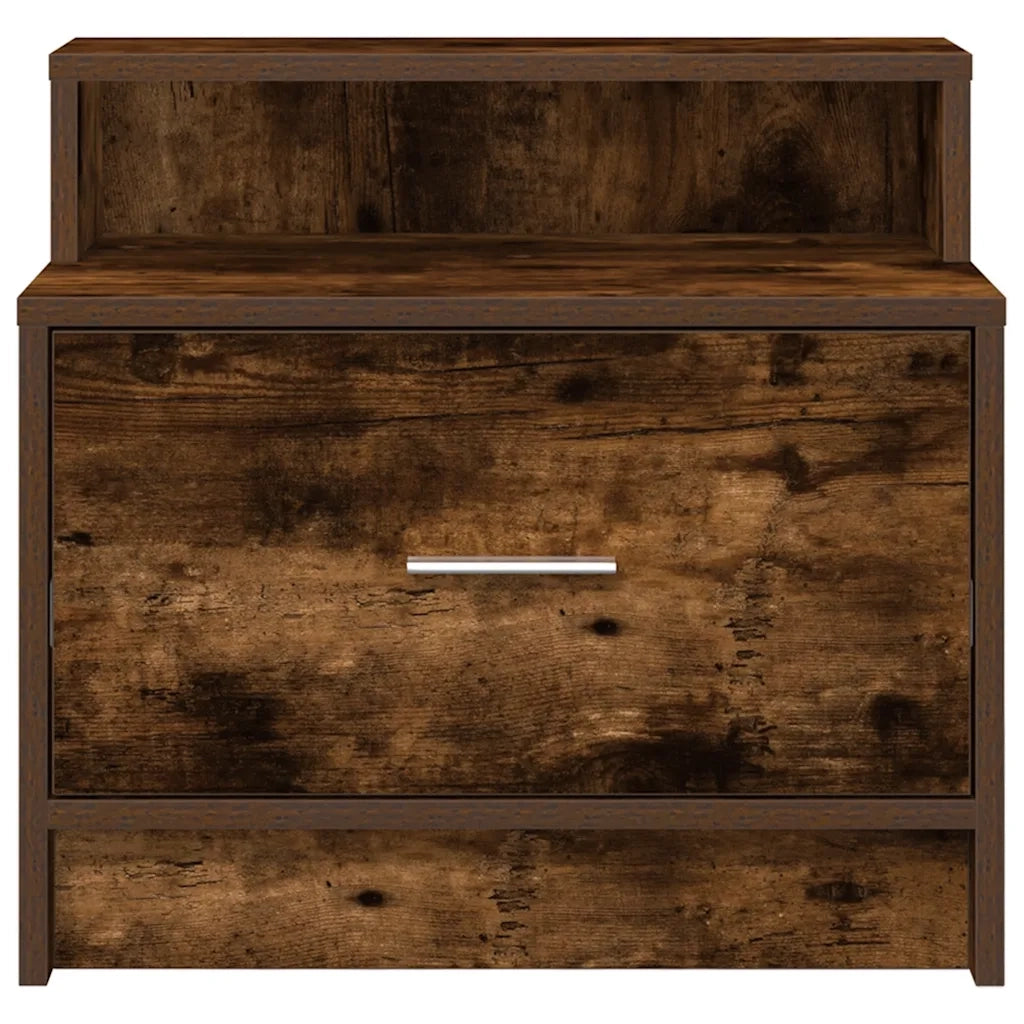 Comodini con Cassetto 2 pz Rovere Fumo 51x31x47 cm 858677