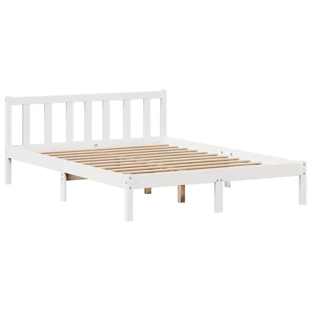 Letto Libreria senza Materasso Bianco 140x190 cm Legno di Pino 3321654
