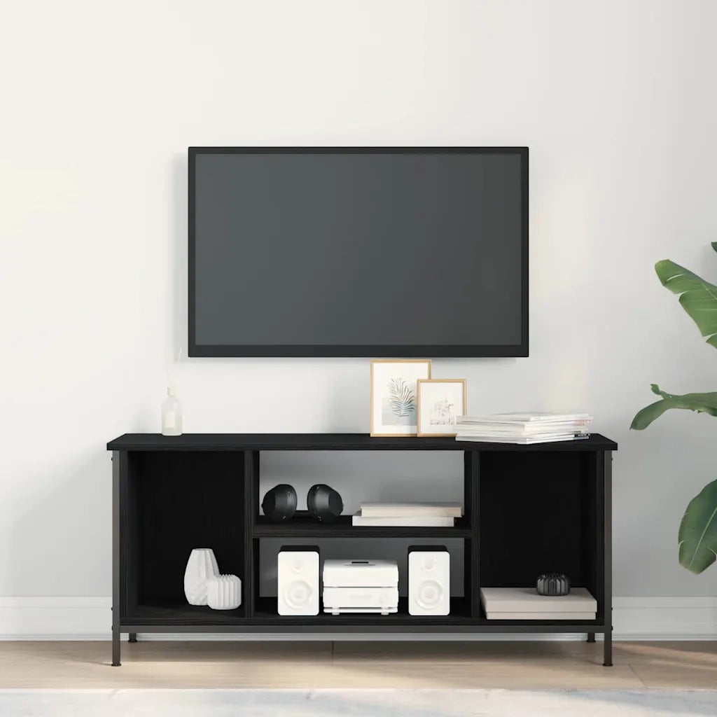 Mobile TV Rovere Nero 102 x 35 x 45 cm Legno multistrato 873885