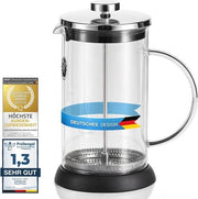 French Press Caffettiera in Vetro da 1 Litro - Resistente al Lavastoviglie