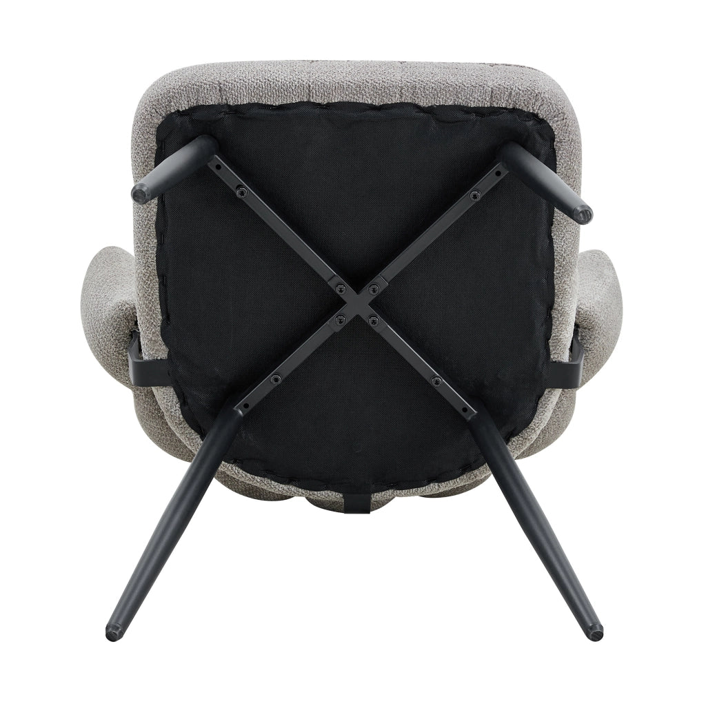 Set tavolo da pranzo e sedie con 1 tavolo rotondo e 4 sedie; 2 ripiani; in tessuto grigio; MDF e metallo nero