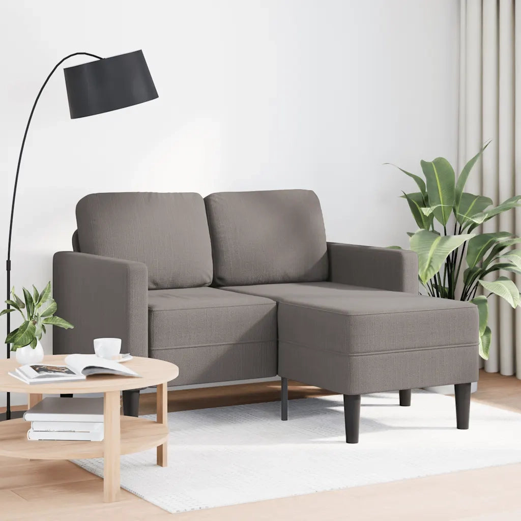 Divano 2 Posti con Chaise a L-Sofa 2 Posti con Chaise Tortora 125 cm in Tessuto