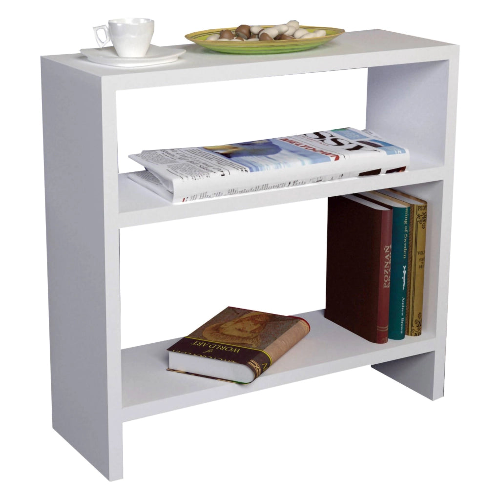 Crixia, Tavolino da Salotto 2 Vani, 51x18x49h cm Bianco