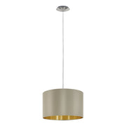 Lampadario A Sospensione Contemporaneo Maserlo Acciaio Nichel Tortora 1 Luce E27