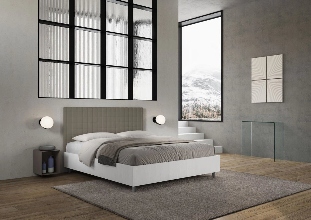 Letto Matrimoniale 160x190 cm con Rete Burmy Cappuccino
