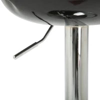 Set 2 Sgabelli da Bar Alti, Sgabelli Girevoli a 360°, con Schienale e Poggiapiedi, Altezza Regolabile, Base in Acciaio, per Sala da Pranzo e Cucina, 46x41x76-96cm, Nero