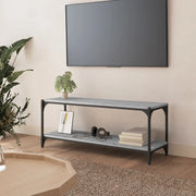 Mobile TV-Credenza TV-Console TV Grigio Sonoma 100x33x41cm Legno Multistrato e Acciaio