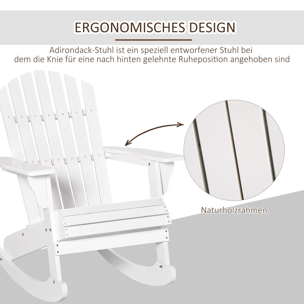 Sedia a dondolo Adirondack ¨C zephmum ¨C Bianco 77x94x97 cm