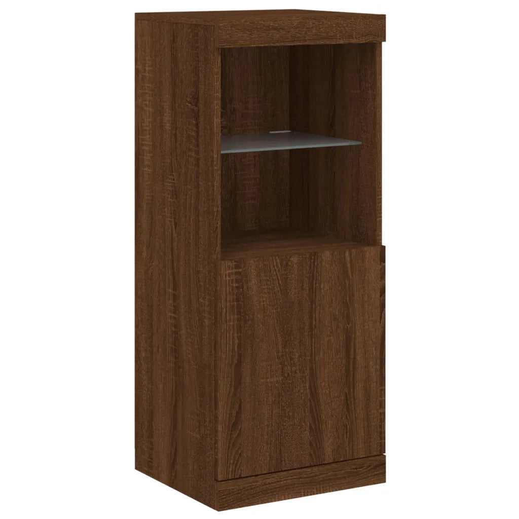 Credenza con Luci LED-Buffet-Armadio da cucina Rovere Marrone 41x37x100 cm 442015