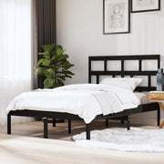 Giroletto-Struttura Letto Nero 150x200 cm King in Legno Massello