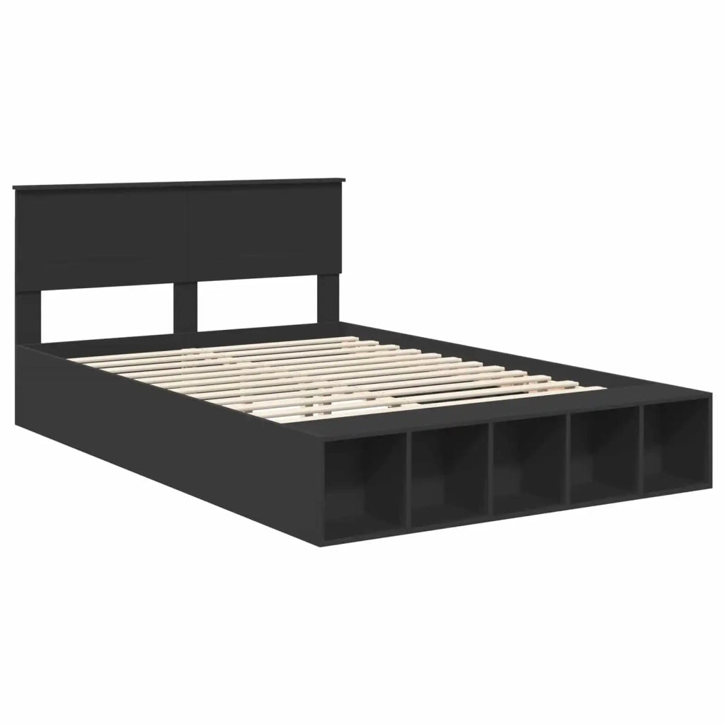 Struttura del letto Nero 150 x 200 cm Legno multistrato 3408355