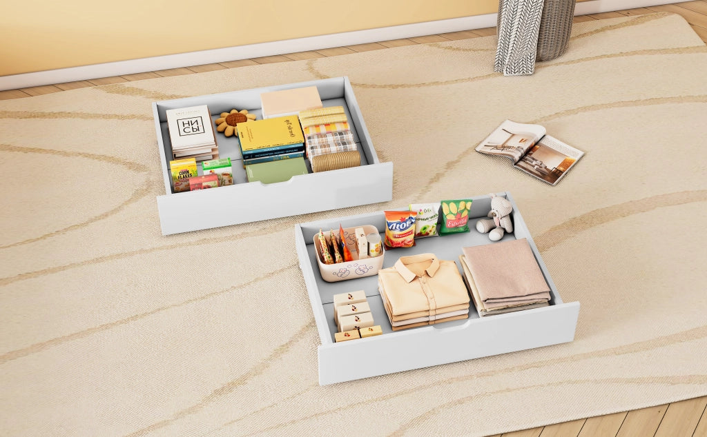 cassetti per letto mdf bianco 93 x 66.5 cm