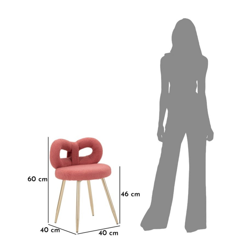 Sedia Fiocco 1, Rosa, MDF, 40x40x67 cm