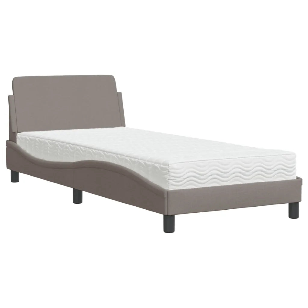 Letto con Materasso Dover Tortora 90x190 cm in Tessuto 3208308