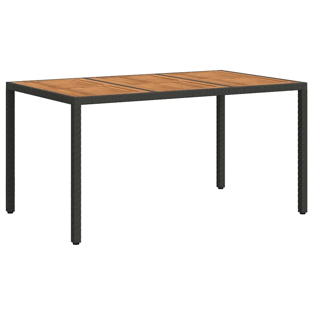 Tavolo da Giardino Nero 150 x 90 x 75 cm polyrattan