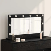 Specchio da Vanità Rettangolare Rovere Nero 80 x 45 x 18 cm 868318