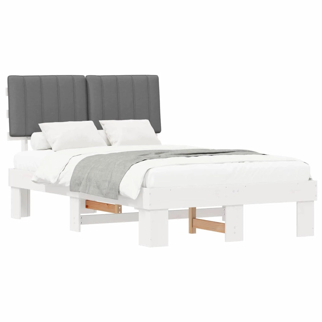 Letto con Testiera Rivestita-Struttura Letto con Testiera Grigio chiaro 120 x 190 cm 416780