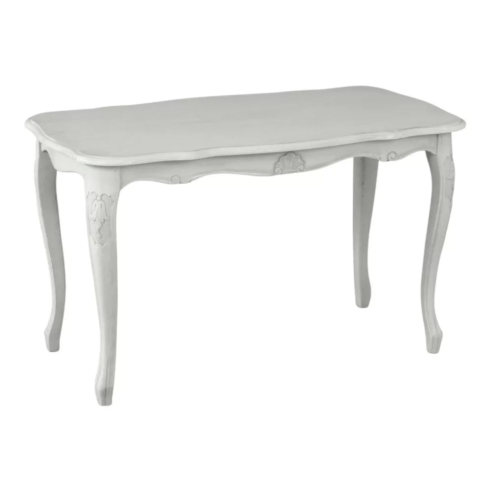 Tavolino rettangolare shabby legno bianco anticato 77x38x46 - Mobili 2G