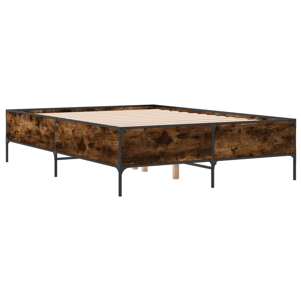 Giroletto-Struttura Letto Rovere Fumo 140x190 cm in Legno Multistrato Metallo 937730