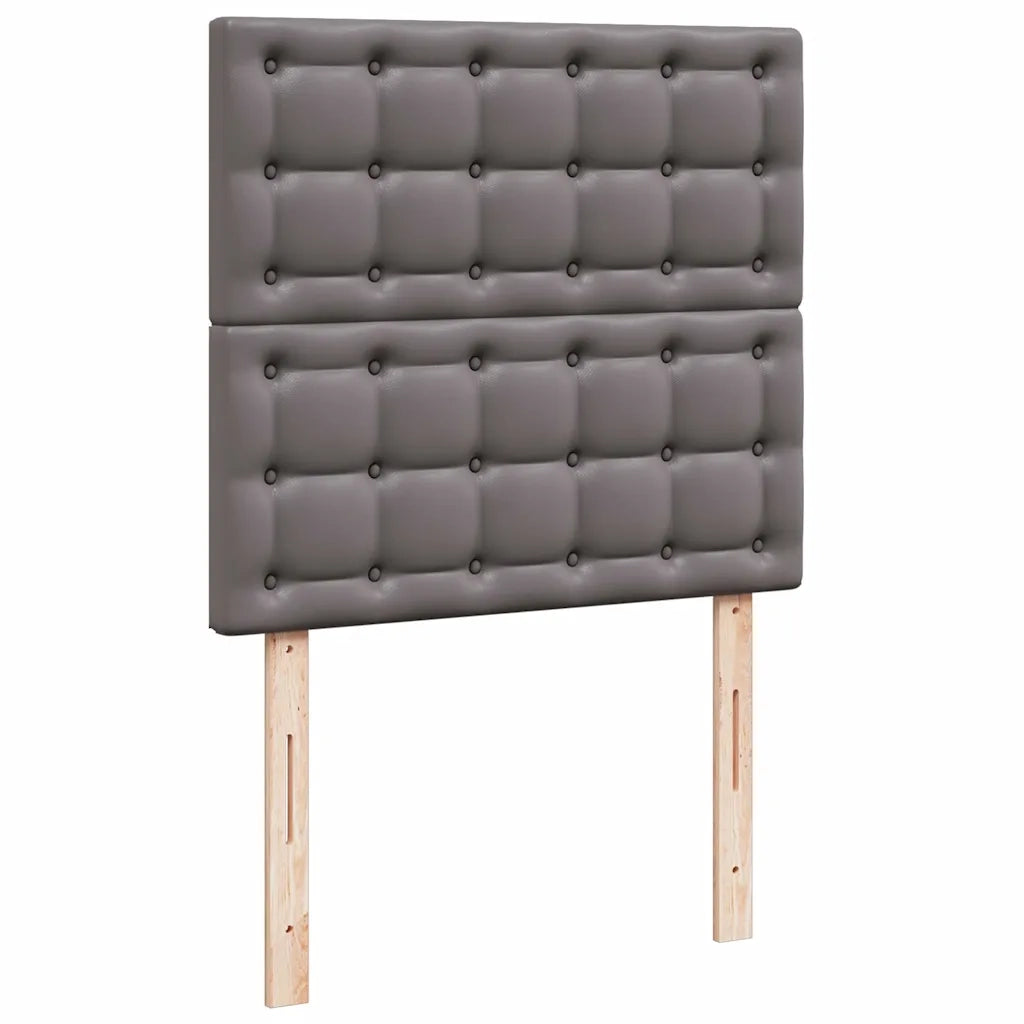 Struttura Letto Pouf con Materasso Grigio 90x200 cm Similpelle 3313833