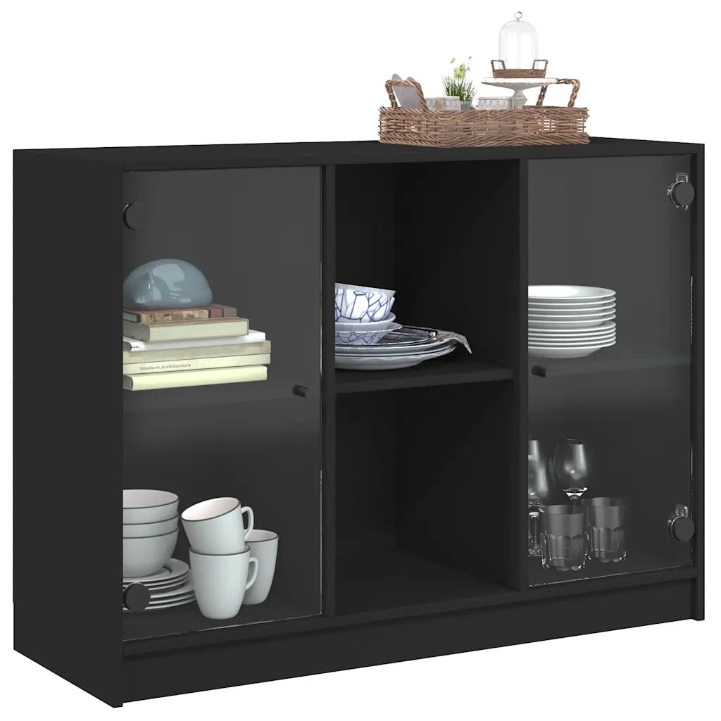 Credenza Nero 102x37x75,5 cm in Legno Multistrato 3295872