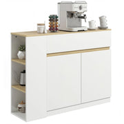 Armadietto da Cucina con 2 Ante e 3 Ripiani ¨C Zephmum ¨C 110x29,5x82 cm Bianco