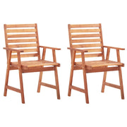Sedie da Pranzo da Esterni con Cuscini 2 pz Massello di Acacia 3064334