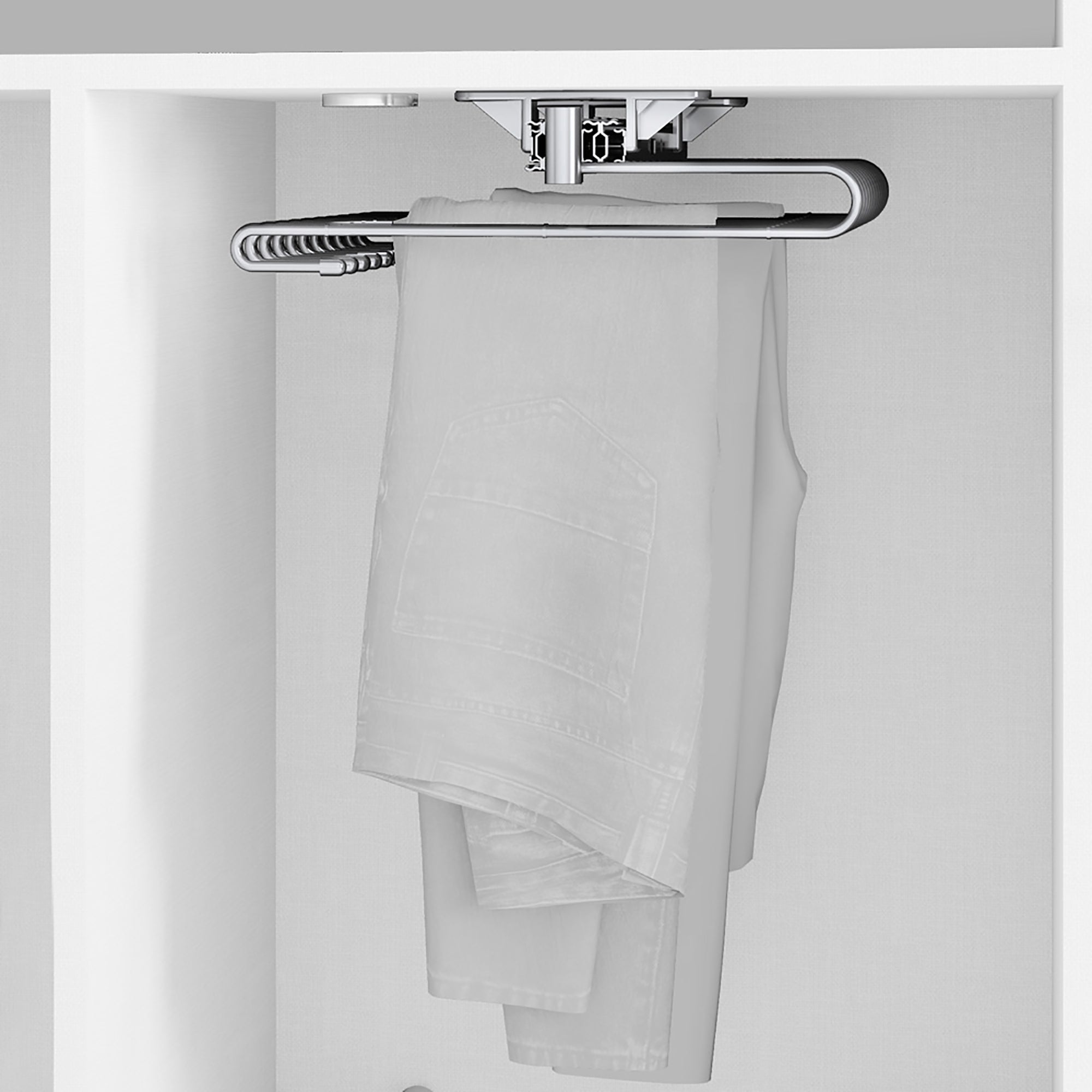 Porta Pantaloni Estraibile per Armadio 11 Grucce in Acciaio Emuca Cromato