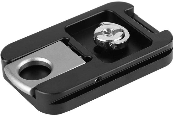 Accessorio per Fotografi - Rilascio Rapido - Peso Leggero - Pads di Gomma Antiscivolo - Montaggio a Viti 1/4 Pollici - Accessorio per Fotografi - Lega di Alluminio di Alta Qualità - Duraturo e Portatile - Piattaforma per Fotocamera