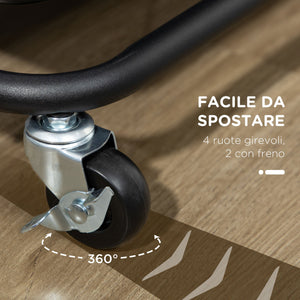 Carrello da Cucina Multiuso 3 Livelli con Accessori Nero