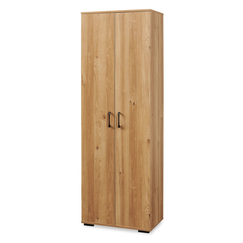 Armadio Multifunzionale Chalvefted a 2 Ante e 5 Ripiani 175x60x35 cm - Effetto Rovere [en.casa]