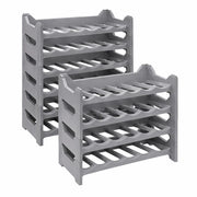 SET 10 CANTINETTE MODULARE PER 60 BOTTIGLIE  IMPILABILE PORTA BOTTIGLIE DI COLORE ARGENTO