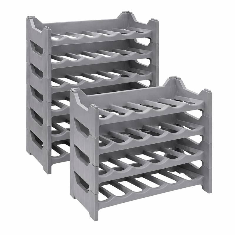 SET 10 CANTINETTE MODULARE PER 60 BOTTIGLIE  IMPILABILE PORTA BOTTIGLIE DI COLORE ARGENTO