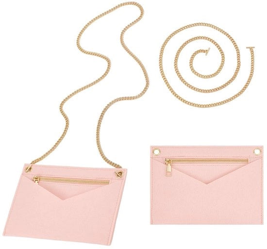Organizzatore di portafoglio in vilt con catenelle dorate 15,9 x 21,9 cm Kit di conversione per borsa a mano rettangolare con occhiello per borsa a mano, portafoglio, borsa a tracolla, clutch in rosso