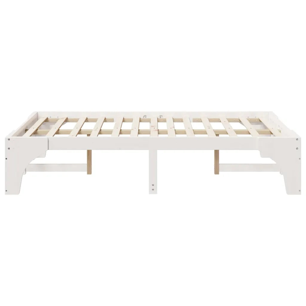 Struttura del letto Bianco 140 x 190 cm Pino massello