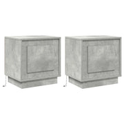 Set di 2 Comodini | Armadio da Notte | Mobiletto da notte Grigio cemento 44 x 34,5 x 45 cm