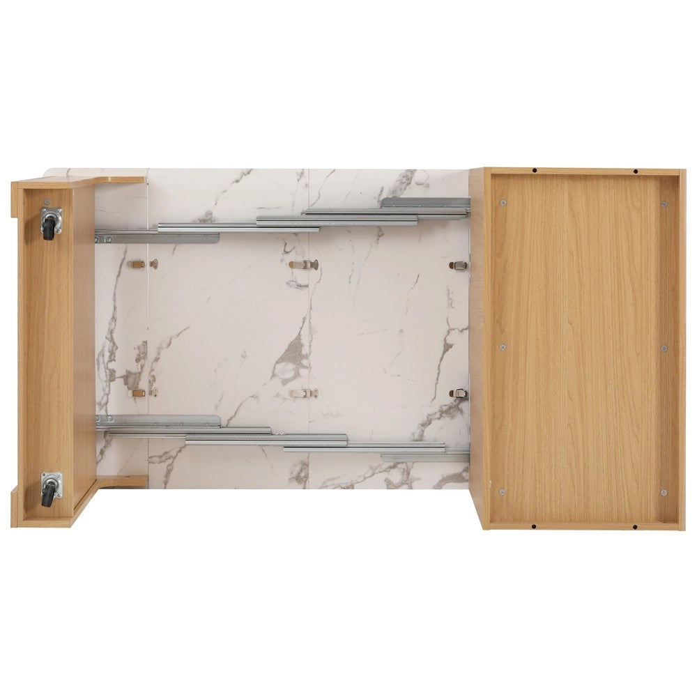 Tavolo da Pranzo Allungabile con Ruote e Piano Rimovibile ¨C MINIMAL ¨C Naturale