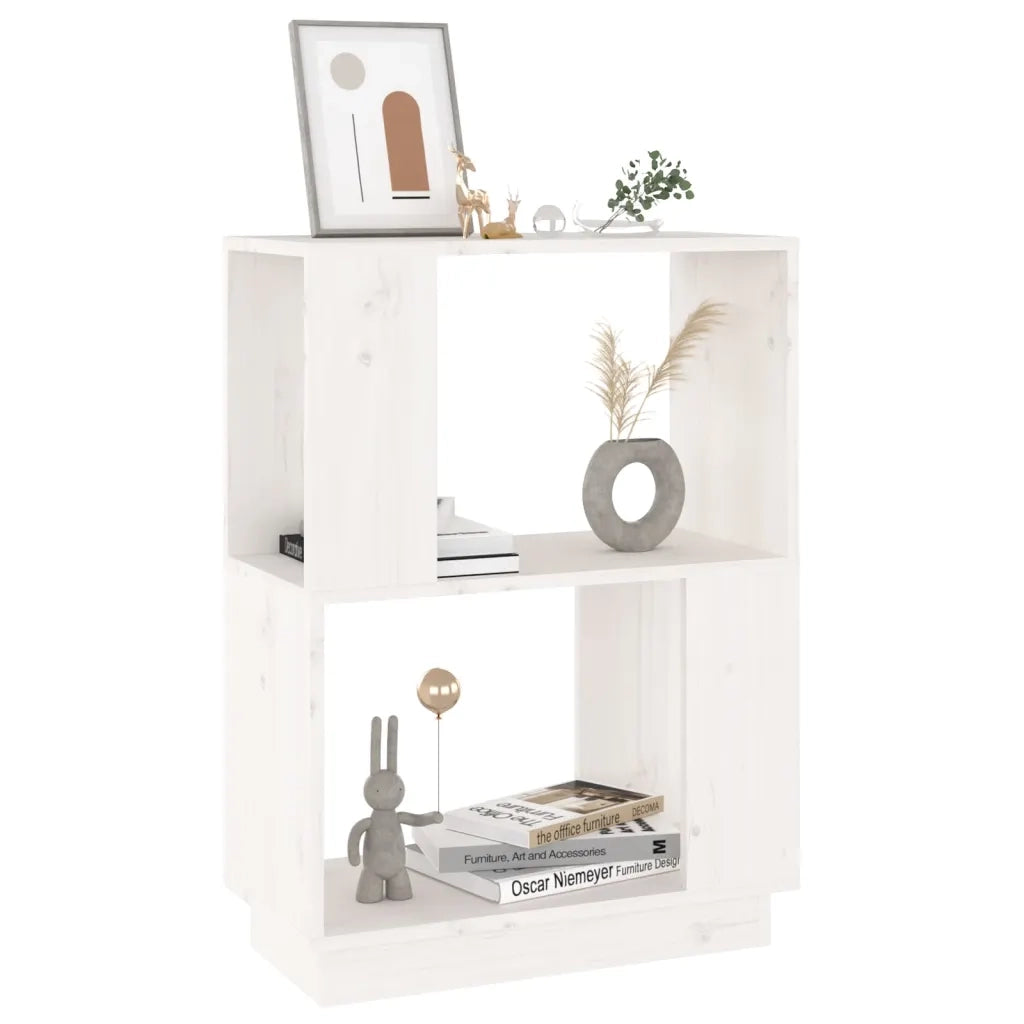 Libreria/Divisorio Bianco 51x25x70 cm in Legno Massello di Pino cod mxl 16044