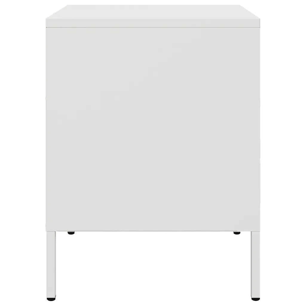 Comodino | Armadio da Notte | Mobiletto da notte Bianco 36x39x50,5 cm in Acciaio