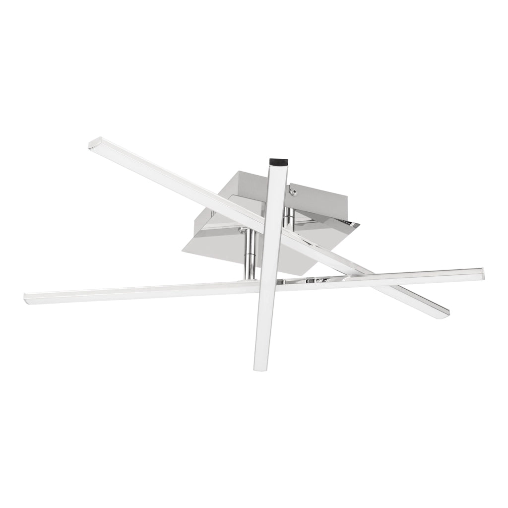 Plafoniera Moderna Lasana 1 Acciaio Cromo 3 Luci Led Integrato 3,5W