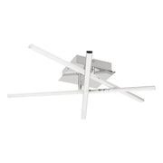Plafoniera Moderna Lasana 1 Acciaio Cromo 3 Luci Led Integrato 3,5W