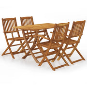 Set da Pranzo da Giardino 5 pz Pieghevole in Massello di Acacia cod mxl 42800