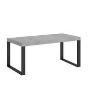 Tavolo Allungabile 90-246x90x77 cm Tecno Premium Cemento Telaio Antracite