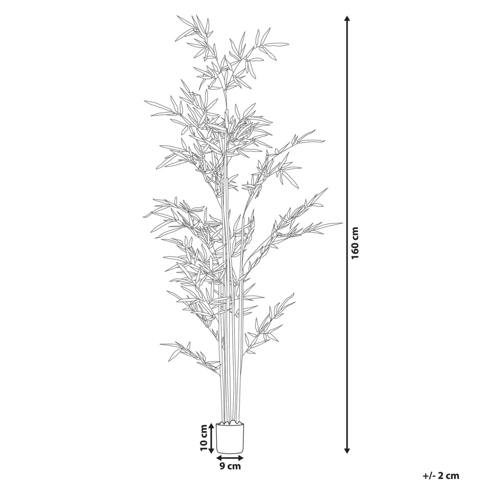 Pianta di bambù artificiale in vaso Materiale sintetico verde e Nero 160 cm Accessorio decorativo per interni