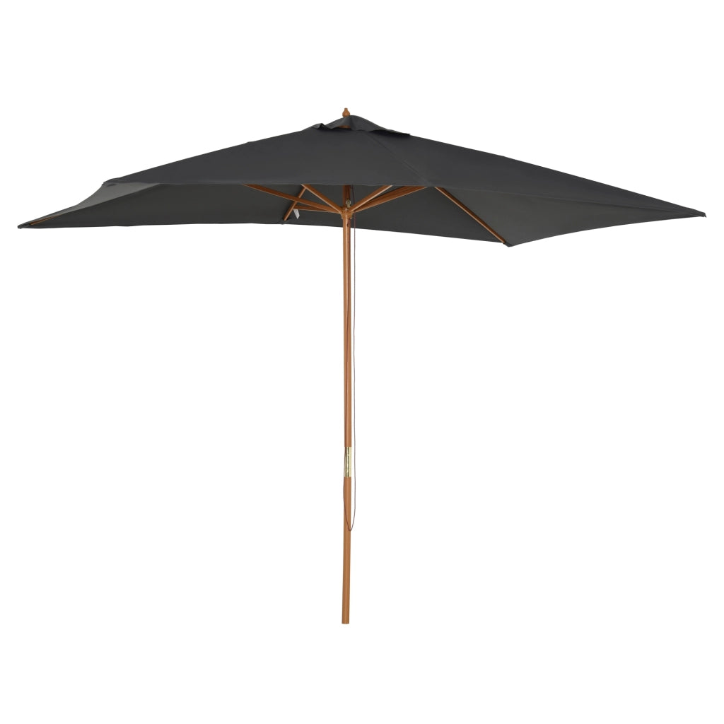 Ombrellone da Giardino 2x3m ¨C zephmum ¨C Legno, Bambu', Poliestere, Grigio Scuro