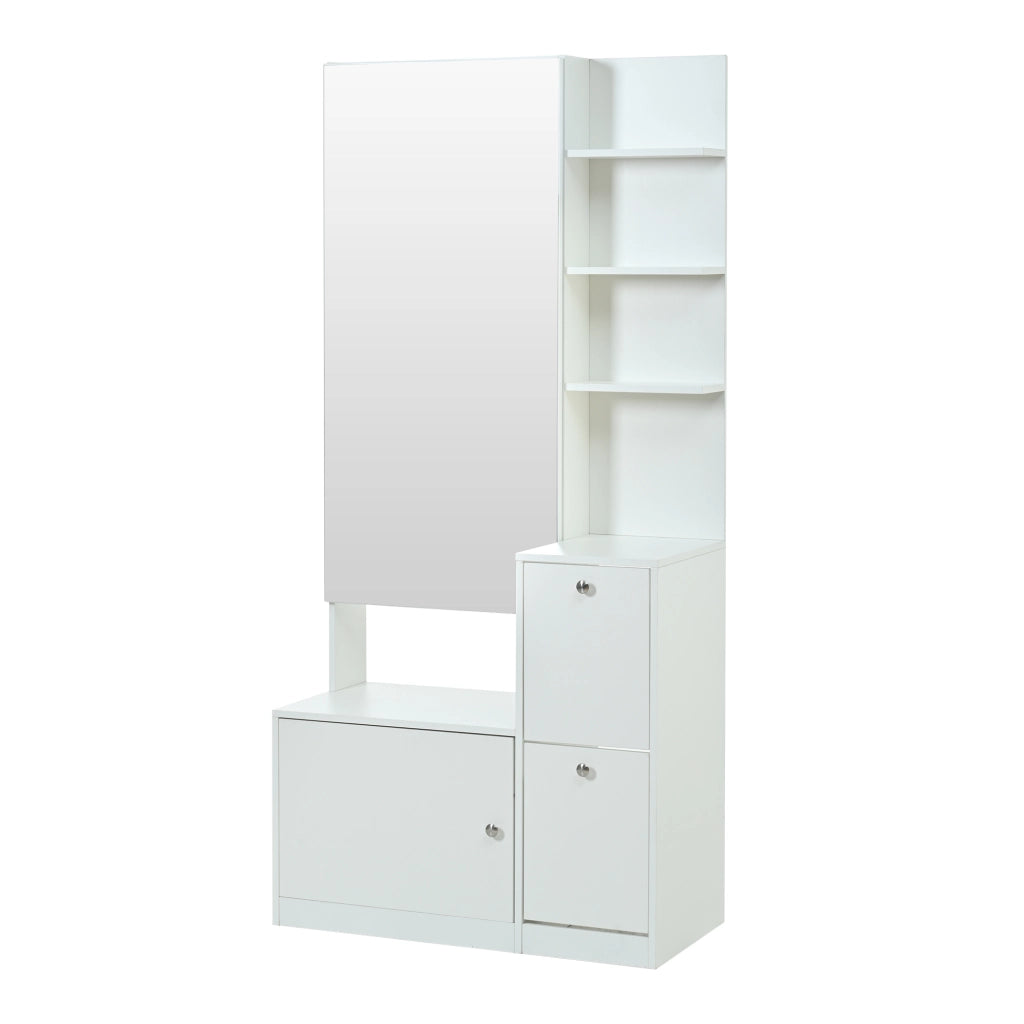Armadio Ingresso con Specchio e Scarpiera ¨C MINIMAL ¨C Bianco, 2 Ante, 85x40x180