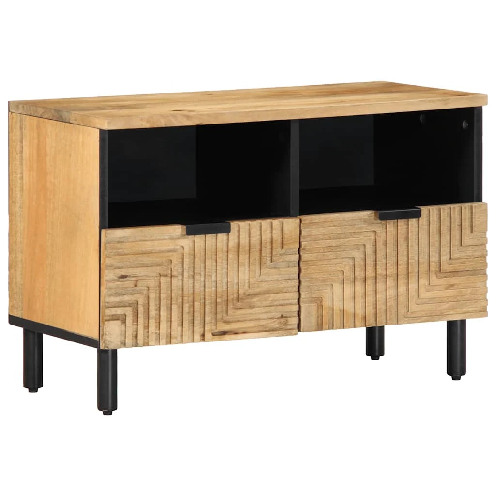 Mobile porta TV moderno con ampio spazio di archiviazione 70 x 33 x 46 cm in legno di mango marrone 02_0057736