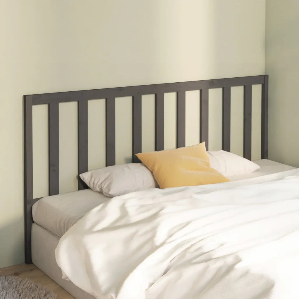 Testiera per Letto Grigia 186x4x100cm in Legno Massello di Pino cod mxl 33552