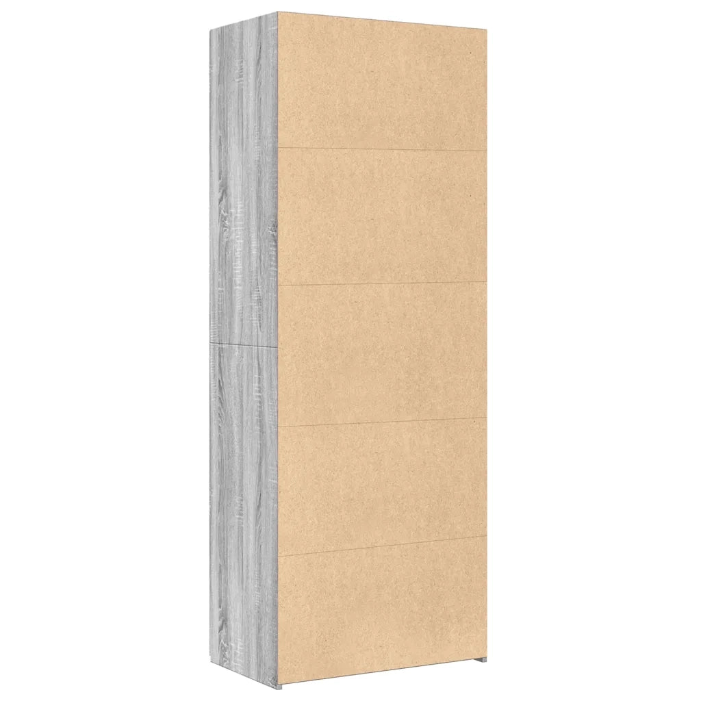 Credenza Grigio Sonoma 70x42,5x185 cm in Legno Ingegnerizzato
