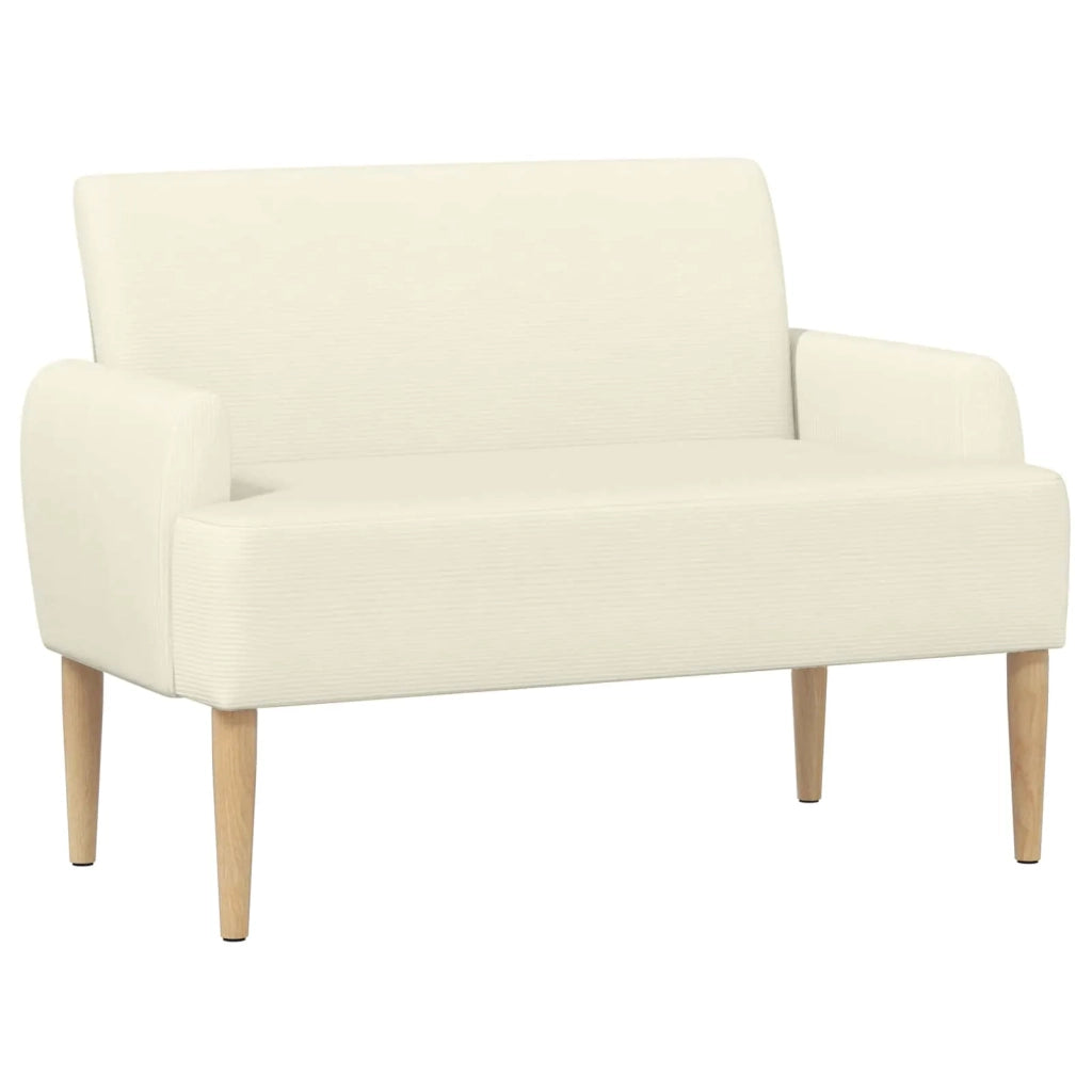 Loveseat con bottoni imbottiti Crema 116 x 67 x 81 cm 42041790